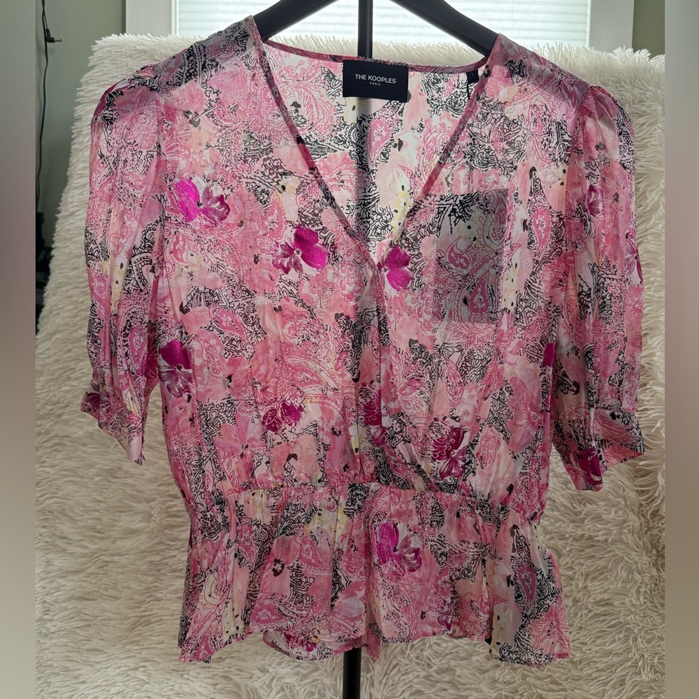 The Kooples short sleeved ruffled top size 1